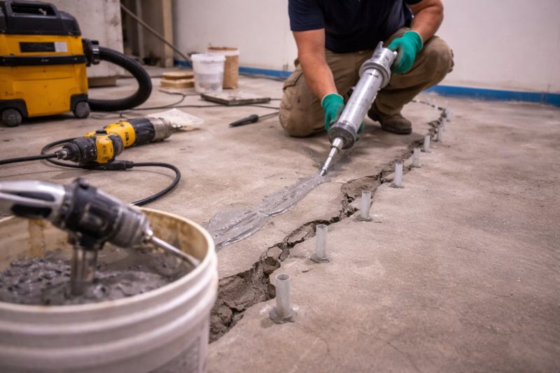 Cracked Basement Floor Repair in Easton, MD