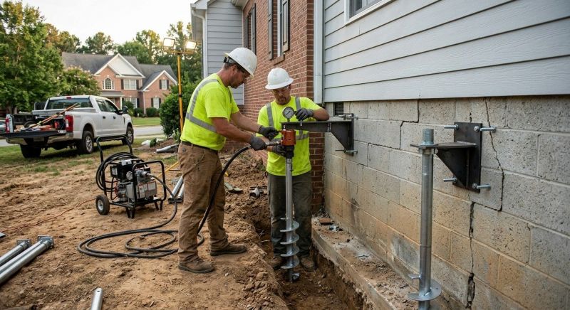 Helical Piers Installation in Easton, MD