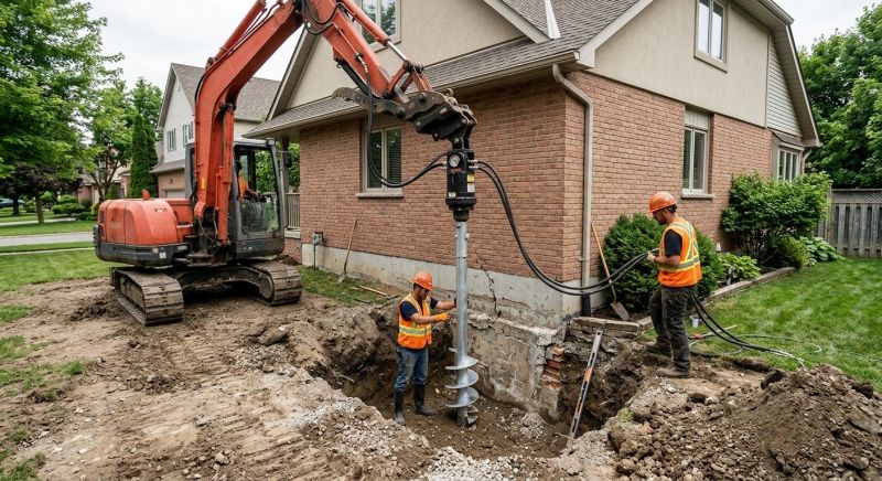 Helical Pile Installation in Easton, MD